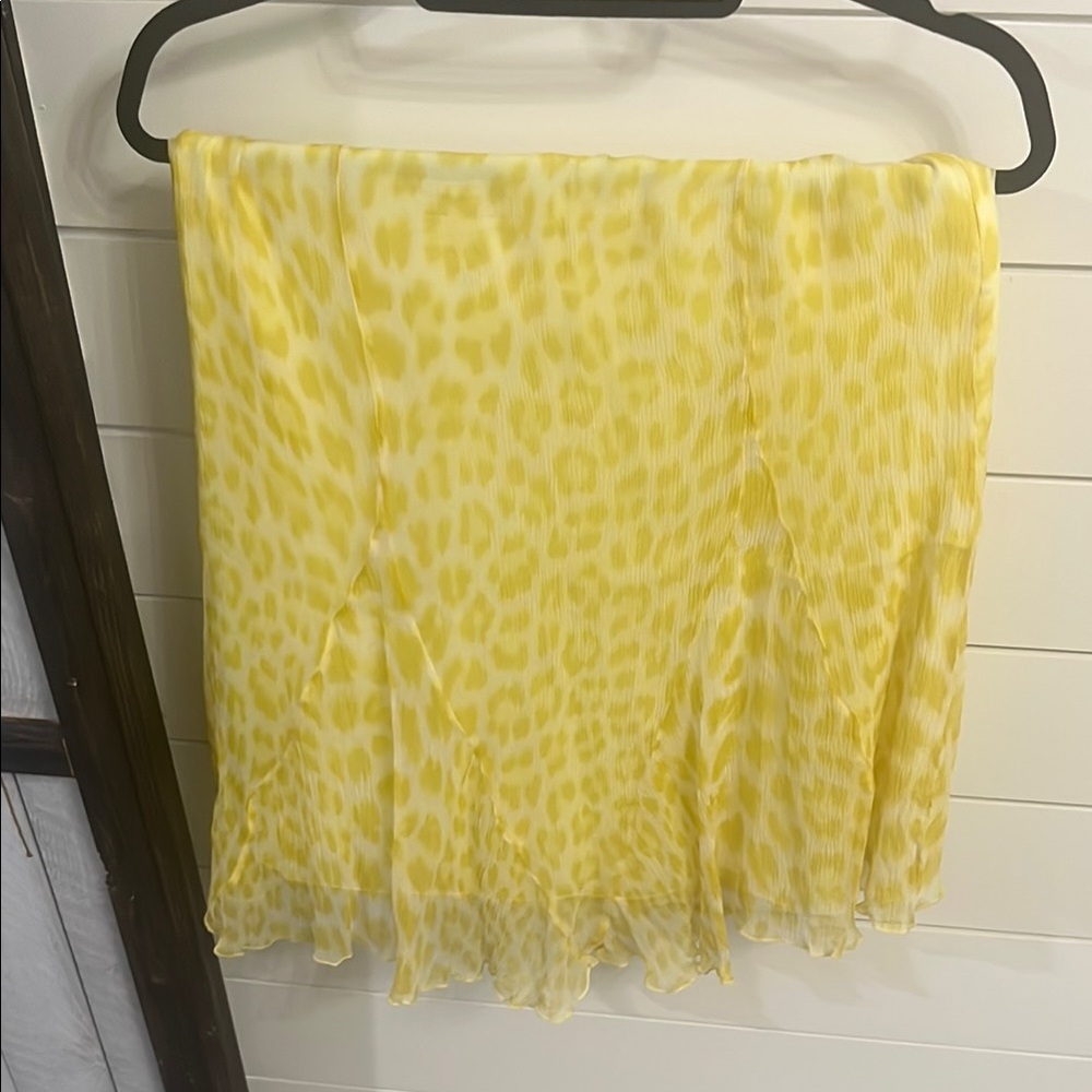 Blumarine Silk Skirt in Yellow Pattern